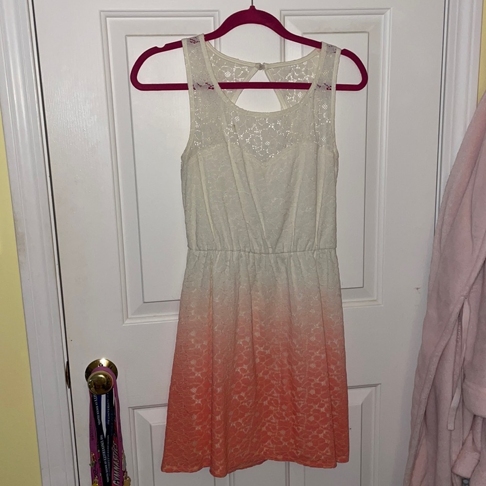 White and Pink Ombré Dress